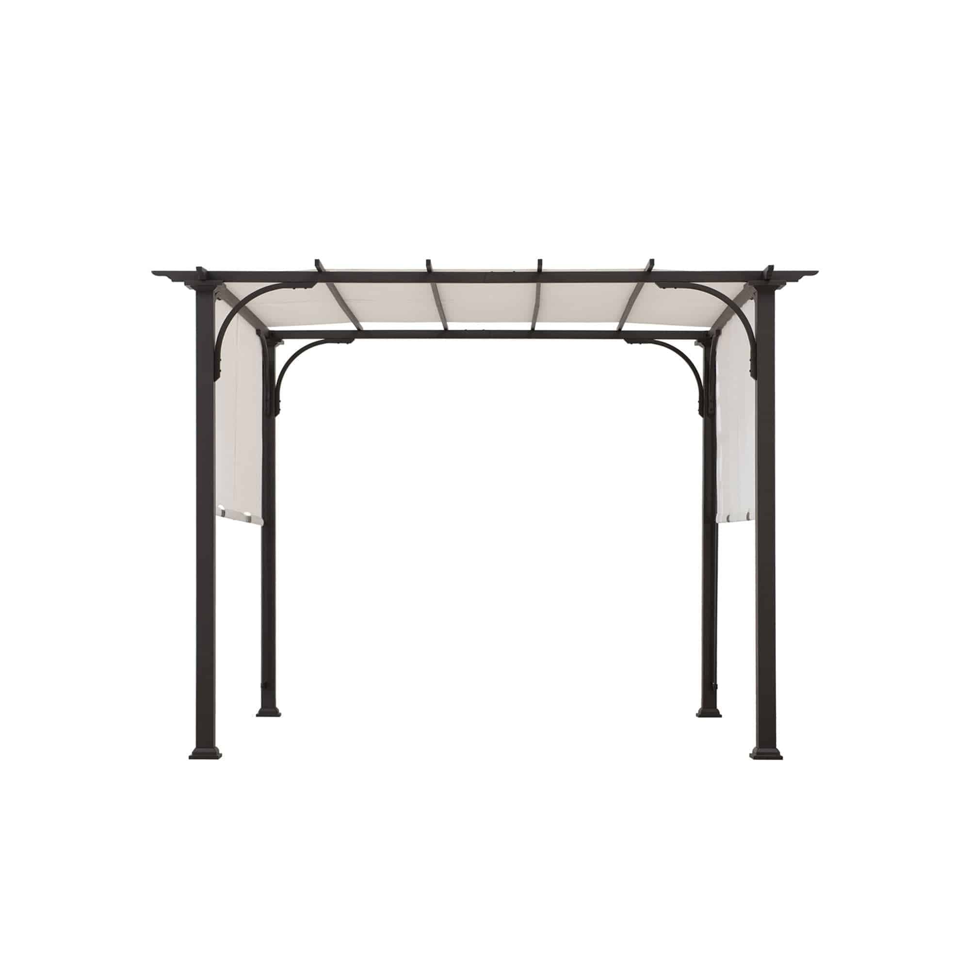 SUNJOY 10x10 White Pergola with Adjustable Canopy Roof.