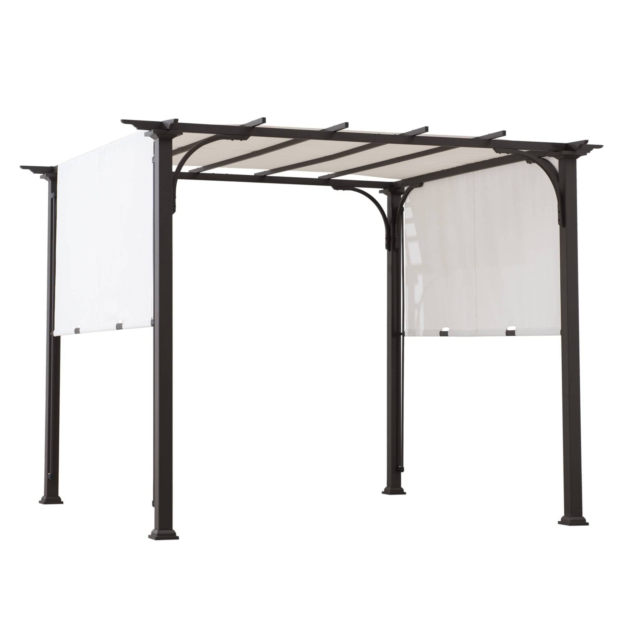 SUNJOY 10x10 White Pergola with Adjustable Canopy Roof.