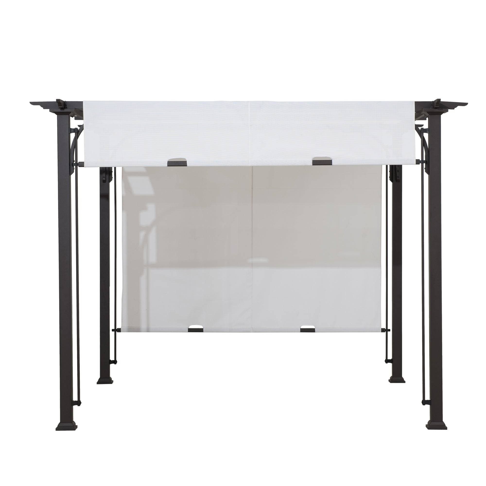 SUNJOY 10x10 White Pergola with Adjustable Canopy Roof.