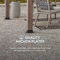 SUNJOY 10x12 Modern Metal Pergola Kit with Nature Wood Grain Finish.