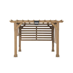 Sunjoy Outdoor Patio Wooden Pergola Kits with Adjustable Canopy Roof.