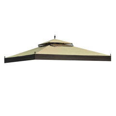 Sunjoy Beige+Light Brown Replacement Canopy For Double Arch Gazebo (10X10 Ft) L-GZ038PST-3 Sold At Big Lots.