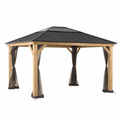 Sunjoy Replacement Universal Mosquito Netting for 13 ft. × 15 ft. Wood-Framed Gazebos.