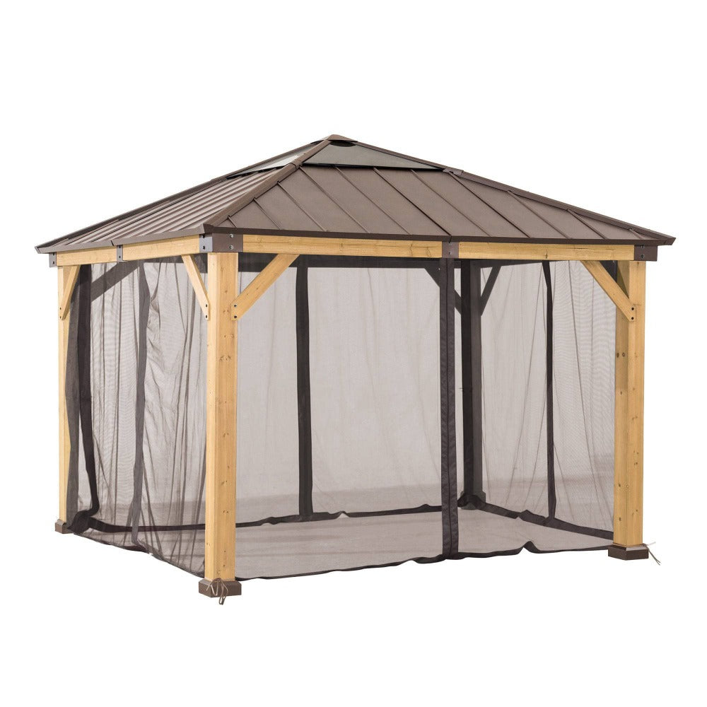 Sunjoy Replacement Universal Mosquito Netting for 9 ft. × 9 ft. Wood-Framed Gazebos.