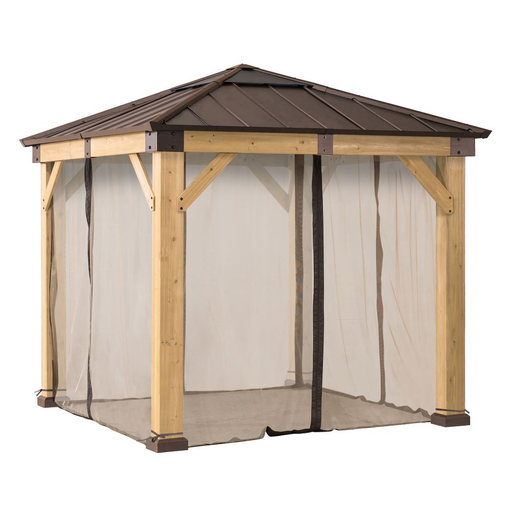 SUNJOY Replacement Mosquito Netting for 9 ft. × 9 ft. Wood-Framed Gazebos.