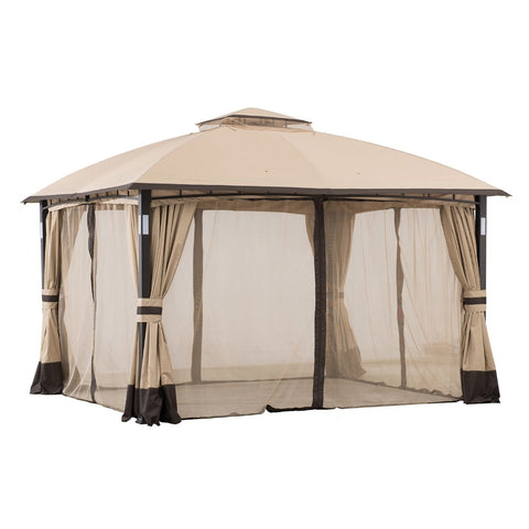 SUNJOY Light Tan Replacement Netting For Moorehead Steel Patio Gazebo