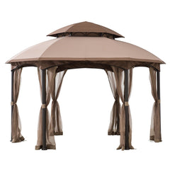 Sunjoy Light Brown Replacement Mosquito Netting For Manat soft top gazebo (14x14 Ft) A101011800 Sold At SunNest.