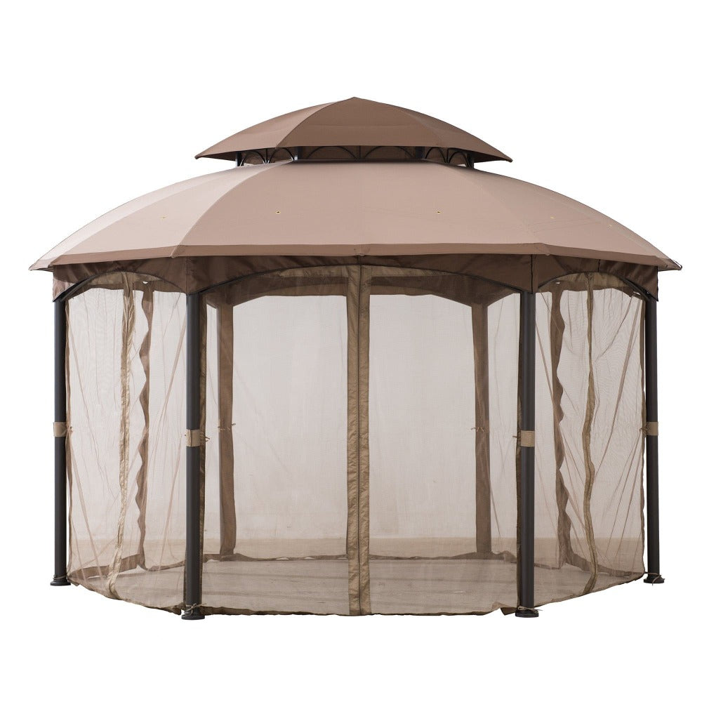 Sunjoy Light Brown Replacement Mosquito Netting For Manat soft top gazebo (14x14 Ft) A101011800 Sold At SunNest.