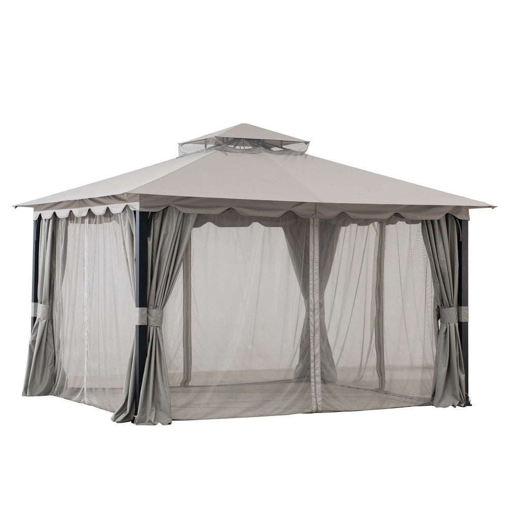 Sunjoy Dark Grey  Replacement Mosquito Netting For Overhangs bain Gazebo (11X13 Ft) A101011410/A101011400 Sold At SunNest.