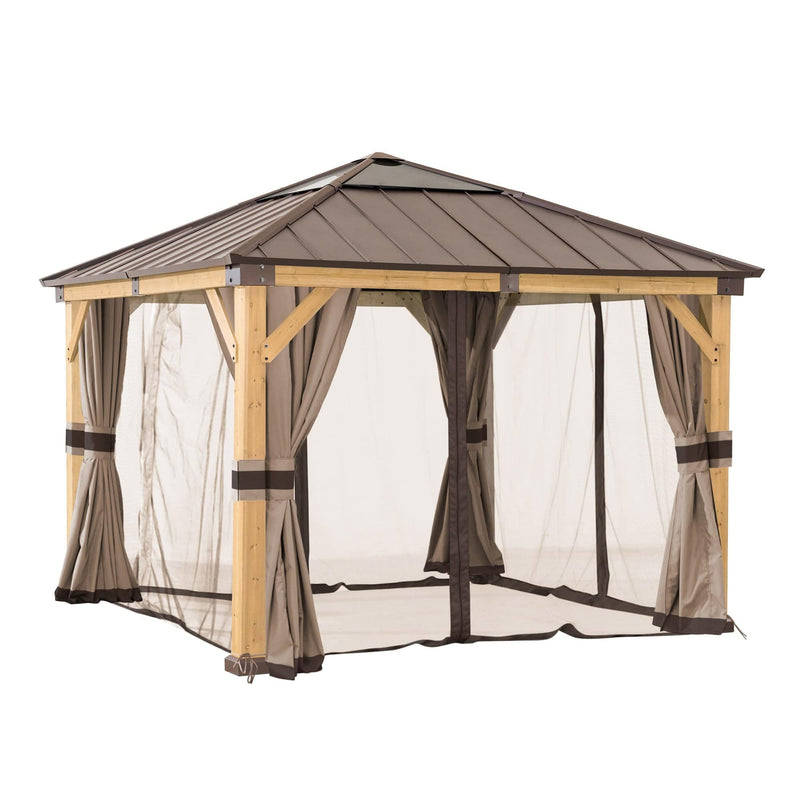 Sunjoy Replacement Curtains and Mosquito Netting for 9 ft. × 9 ft. Woo