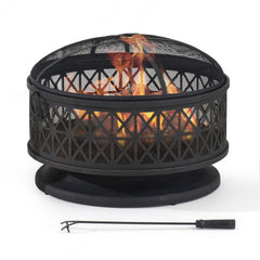 Sunjoy Outdoor Fire Pit Large Round Fire Pit Steel Backyard Fire Pits.