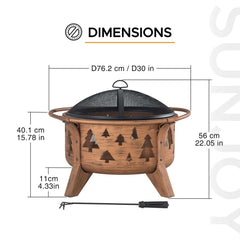 Sunjoy Outdoor Fire Pit Portable Backyard Fire Pit Large Round Fire Pit.