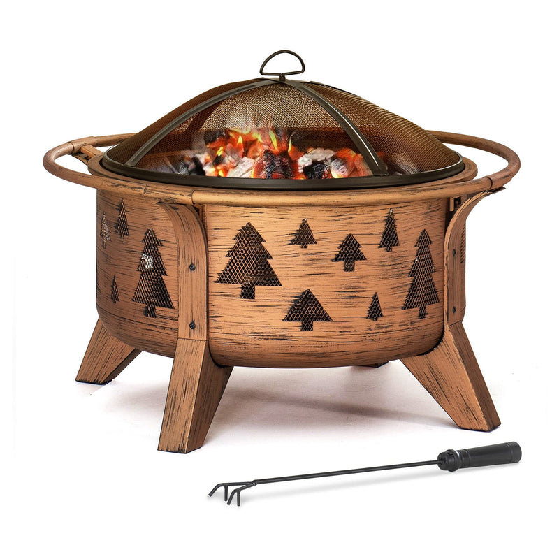 Sunjoy Outdoor Fire Pit Portable Backyard Fire Pit Large Round Fire Pit
