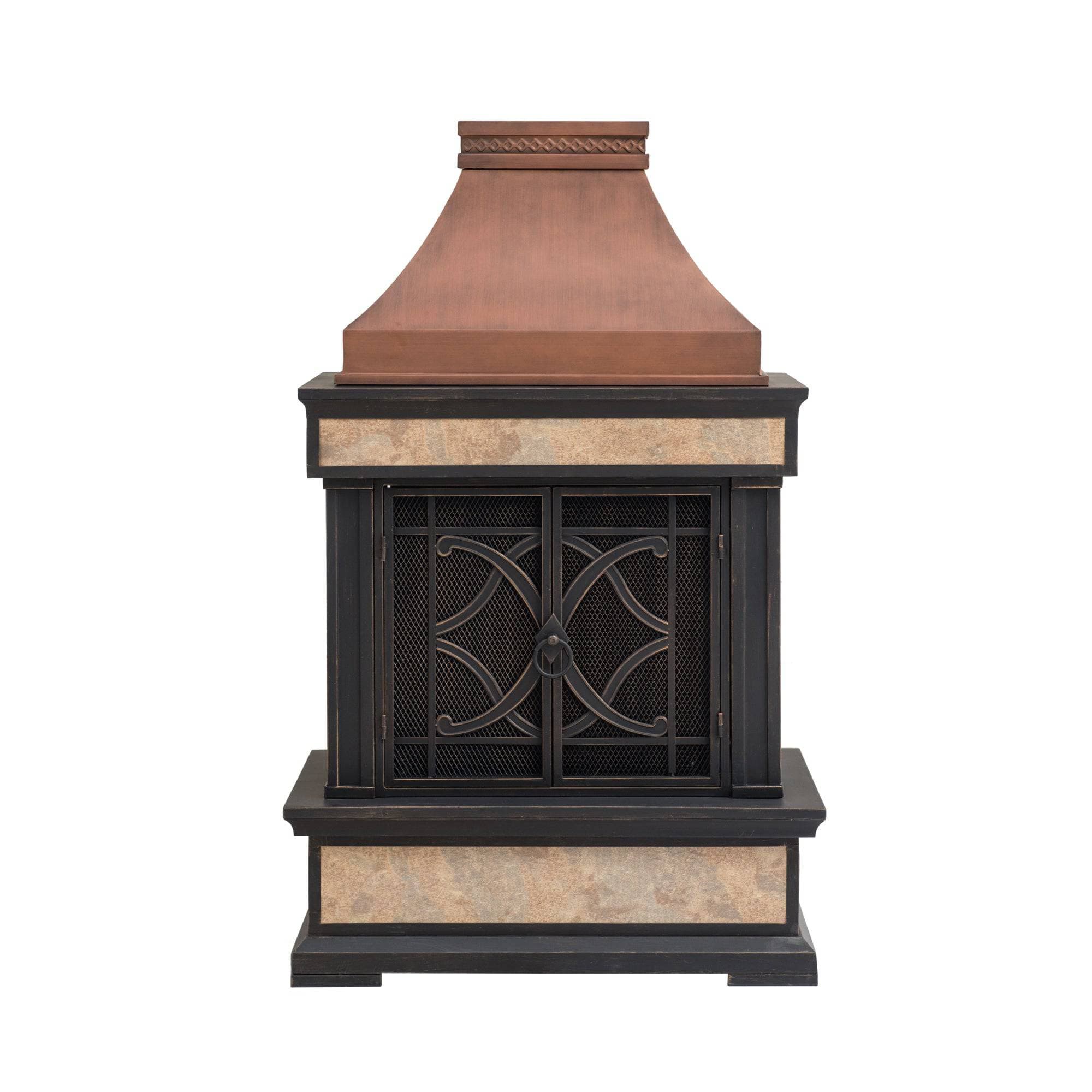 SUNJOY 57 Inch Outdoor Wood Burning Fireplace with PVC Cover