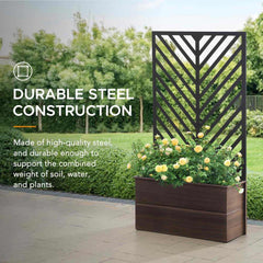 SUNJOY Raised Garden Bed with Trellis - Screen & Planter Box Combo.