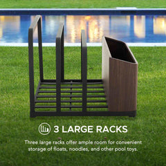 SUNJOY Outdoor Black Aluminum Pool Float Storage Rack.