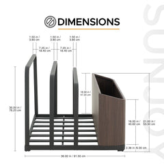 SUNJOY Outdoor Black Aluminum Pool Float Storage Rack.