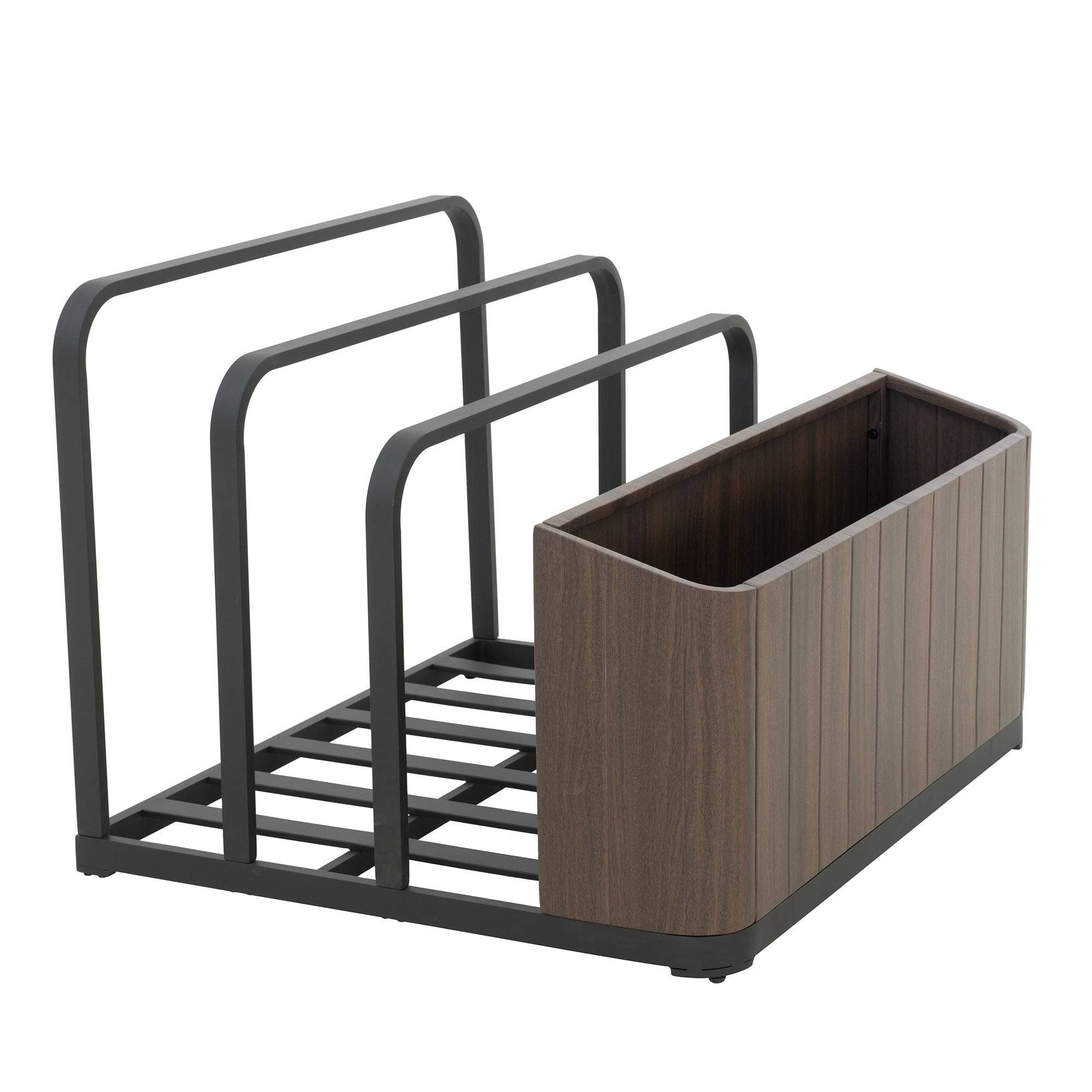 SUNJOY Outdoor Black Aluminum Pool Float Storage Rack.