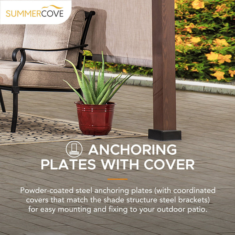 Sunjoy Modern Metal Patio 11x11 Pergola Kit with Canopy Roof for Shade