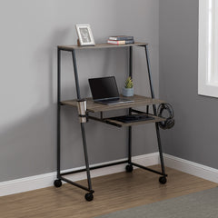 Studio Space 33" Compact Simplistic Style Space Saving Home Office Computer Desk Mobile Workstation with Lockable Wheels, Cup Holder and Headset Hook.