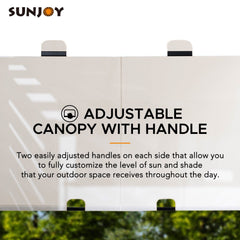 Sunjoy Outdoor Patio 10x12 Modern Metal Pergola Kits with Canopy Roof Shade.