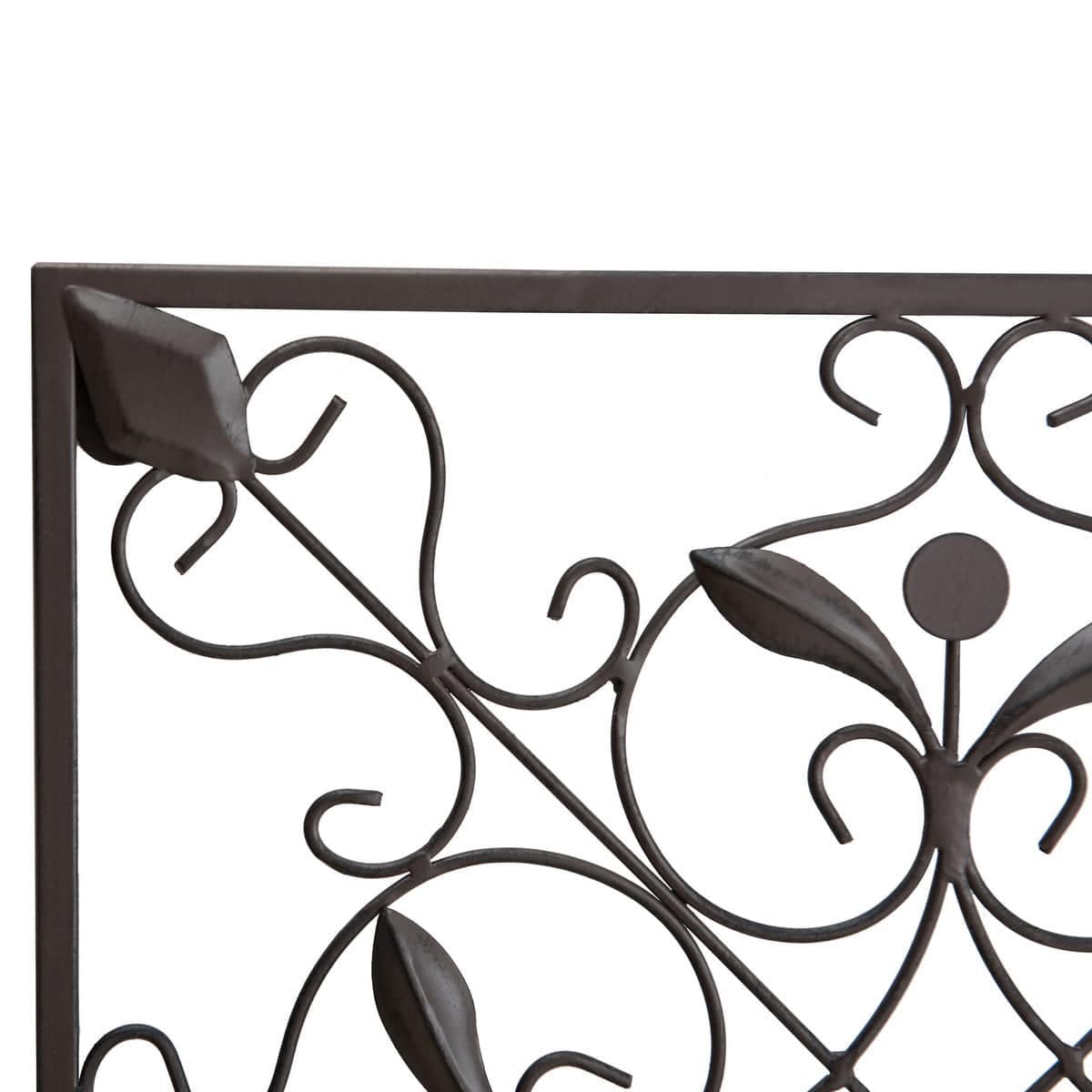 SUNJOY Brown 4-Panel Iron Wall Art.
