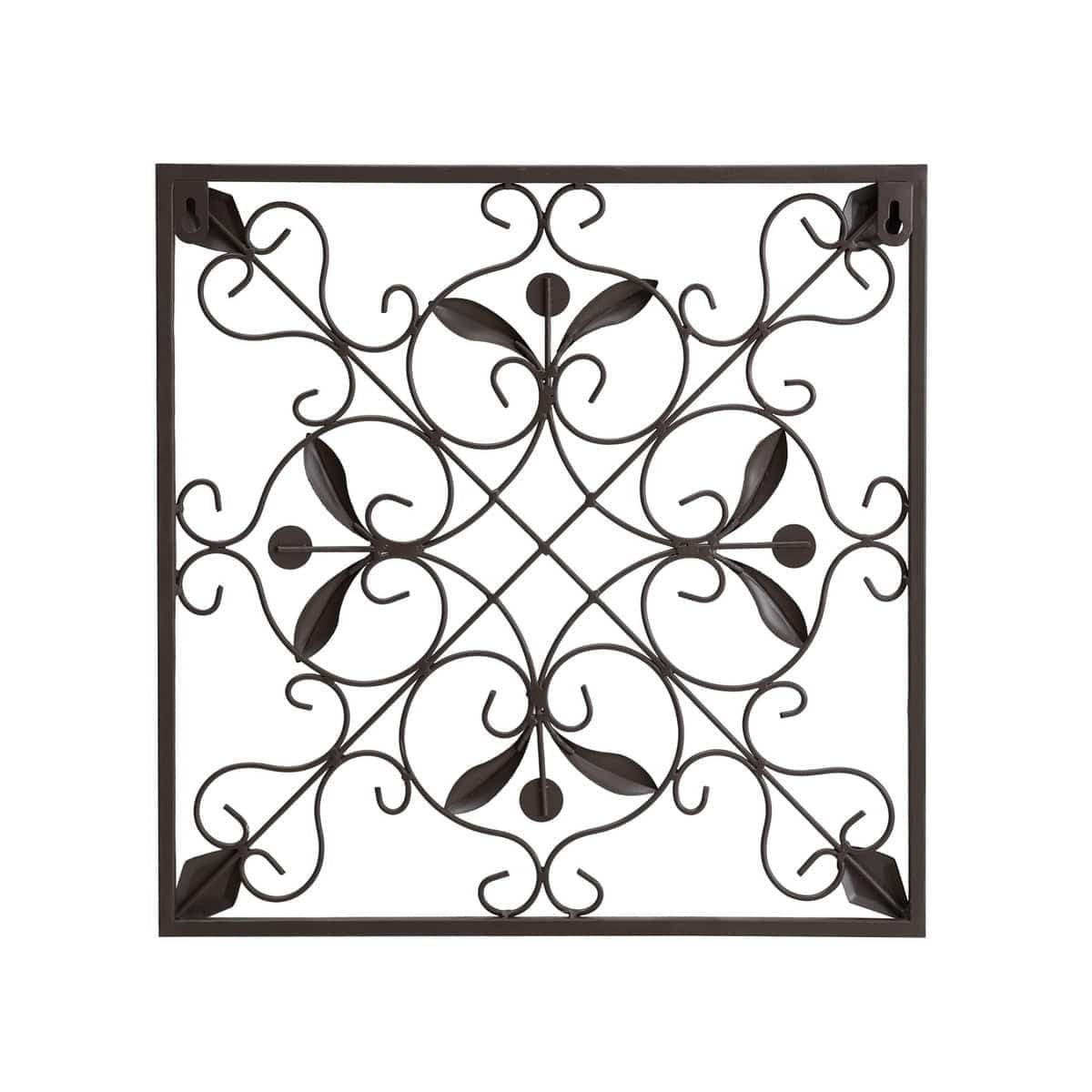 SUNJOY Brown 4-Panel Iron Wall Art.