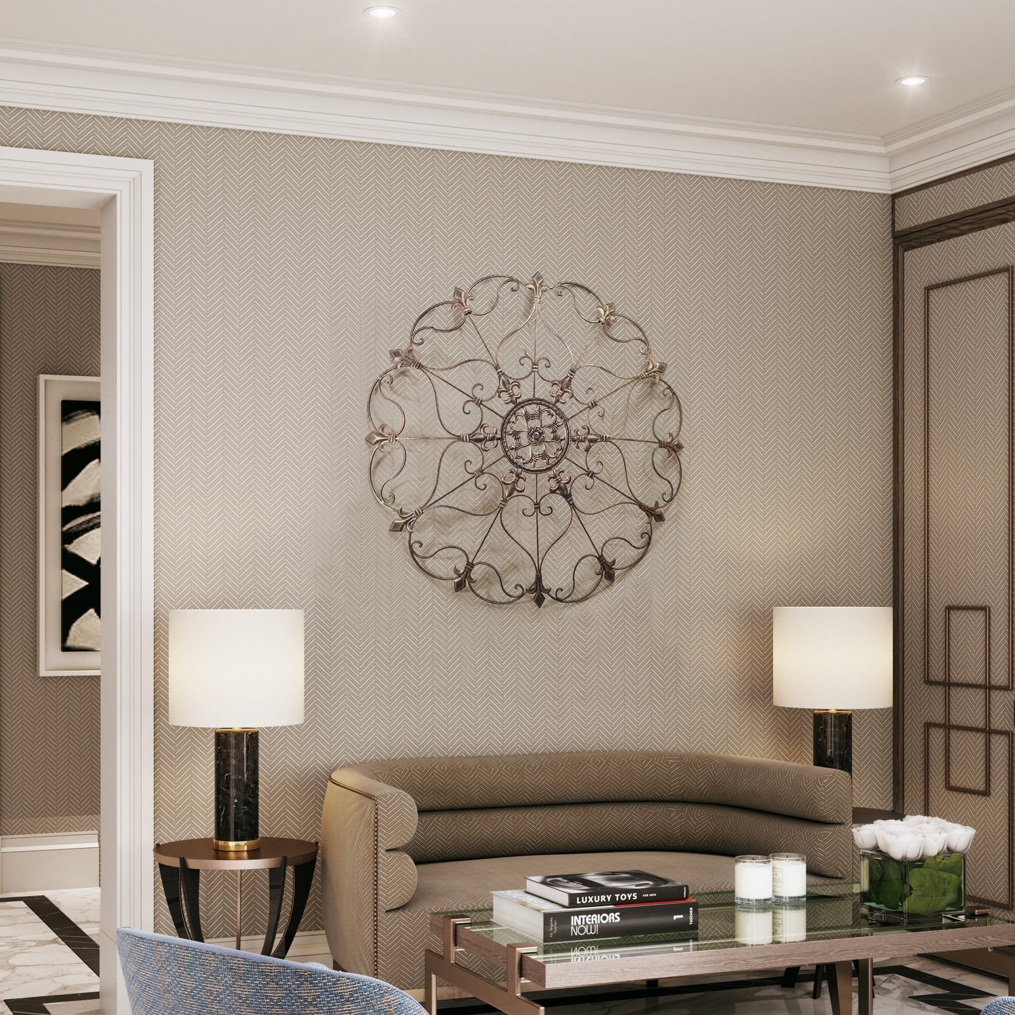 SUNJOY Gold Fleur-De-Lis Wall Decor.