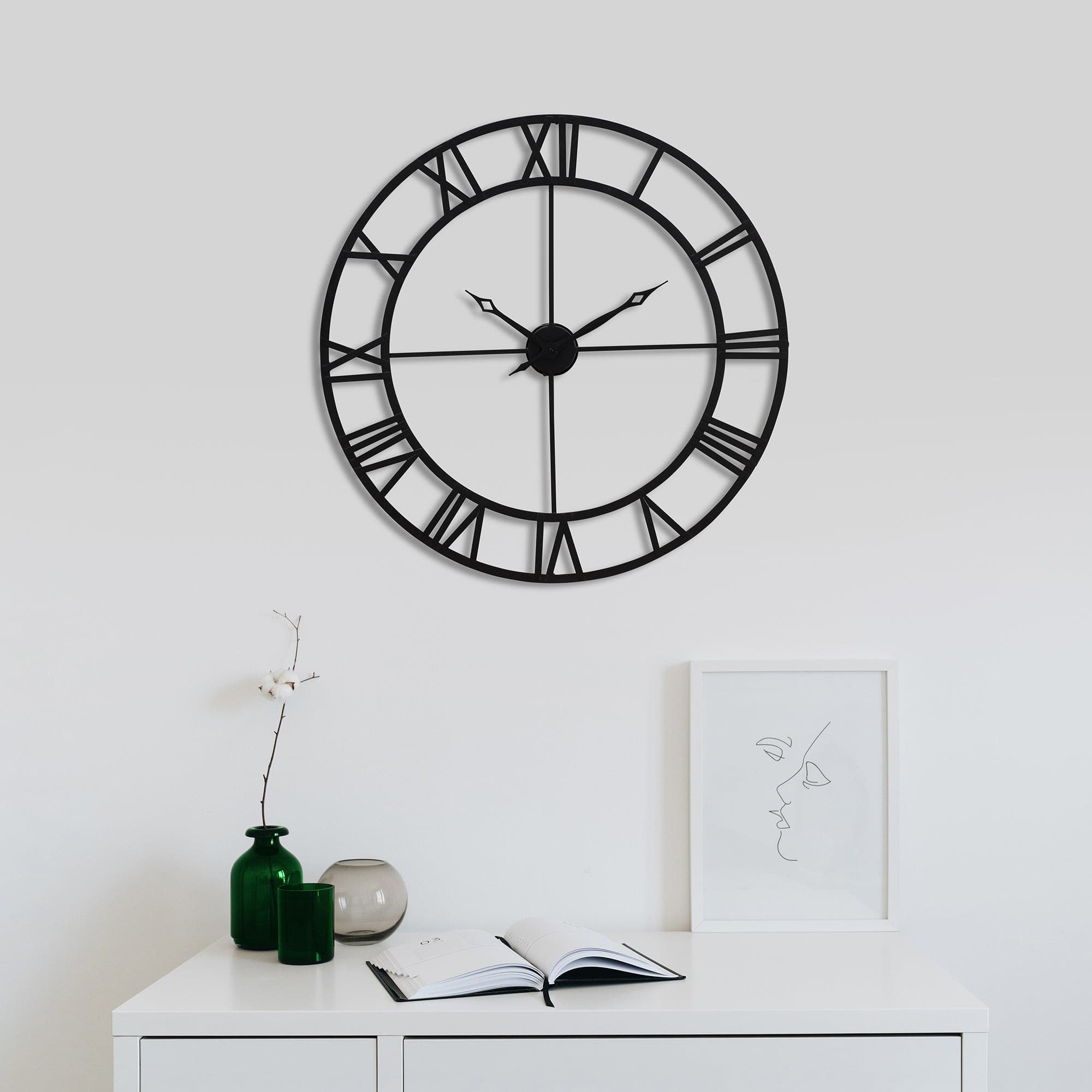 SUNJOY Black Clock Wall Decor.