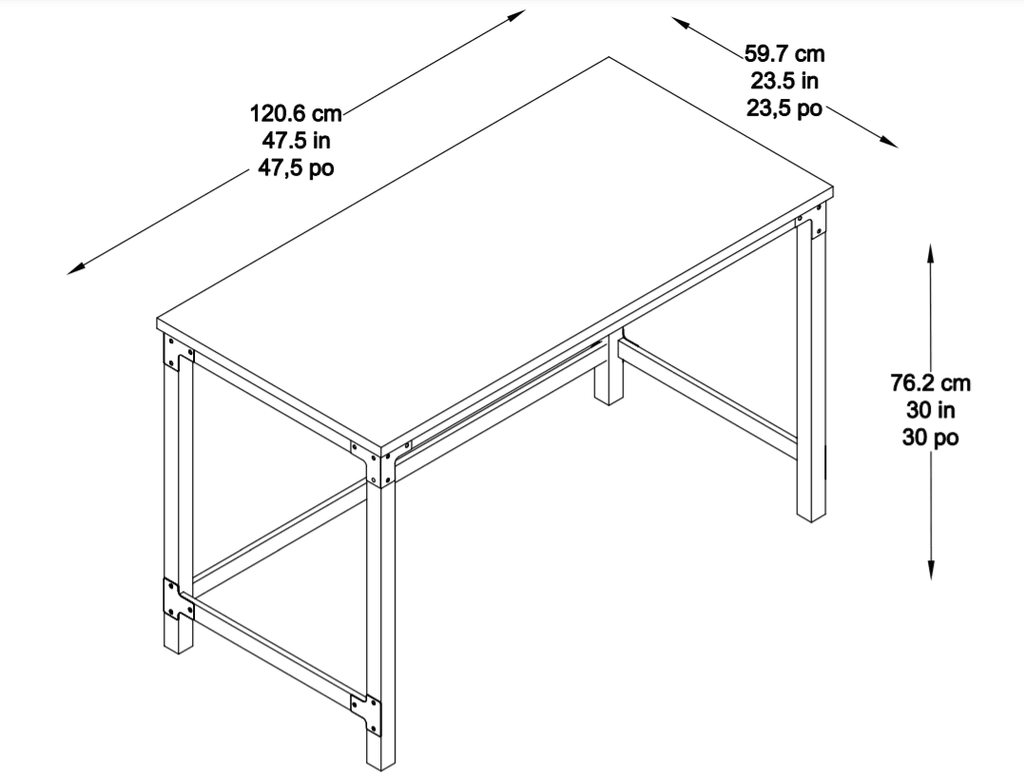 Sunjoy 48' Industrial Design Home Office Computer Desk