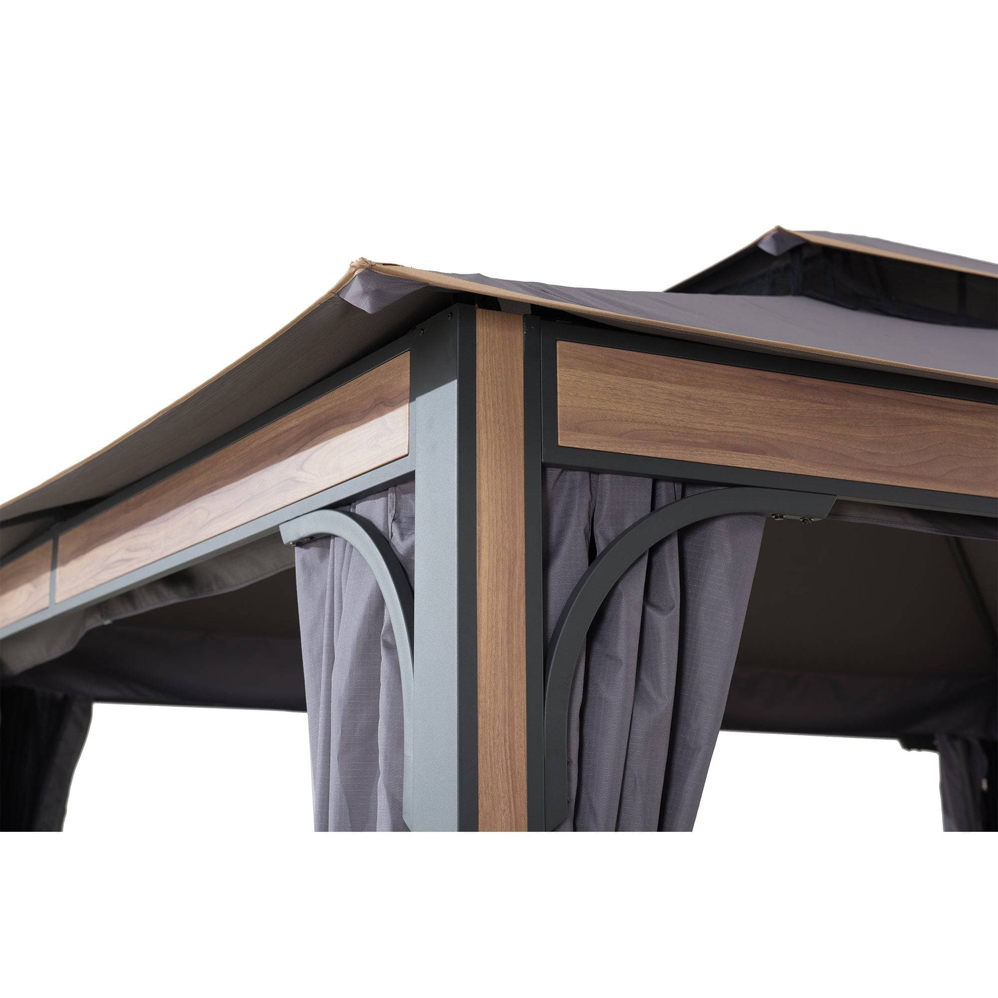 Sunjoy Outdoor Patio 11x13 Canopy Gazebo Backyard Metal Gazebo Kits for Sale.