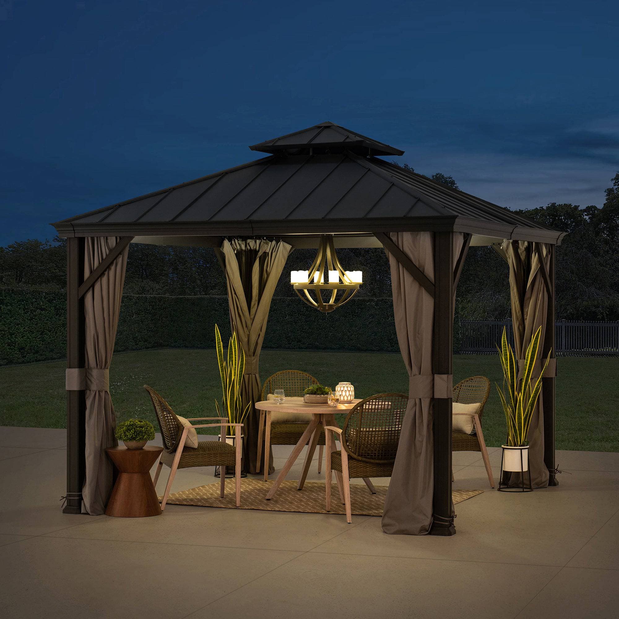 10x10 gazebo with netting and curtains hotsell