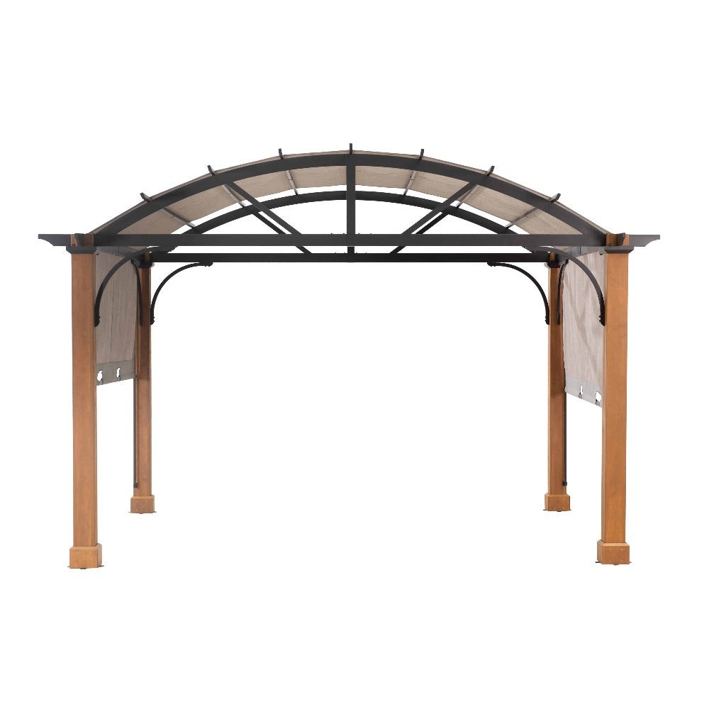 SUNJOY Light Brown Replacement Canopy For Vancotte Pergola With Wooden Poles (10X12 Ft) A106003600&A106003604 Sold At Home Depot.