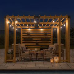 SummerCove Outdoor Patio Wood Pergola Kit with Canopy Roof for Deck DIY.