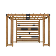 SummerCove Outdoor Patio Wood Pergola Kit with Canopy Roof for Deck DIY.