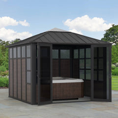 Outdoor Patio Metal Hardtop Gazebo Kits Sunjoy Backyard Gazebos Sale.