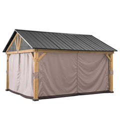 Sunjoy Replacement Universal Curtains for 11 ft. ×13 ft. Wood-Framed Gazebos (W/Netting Tube).