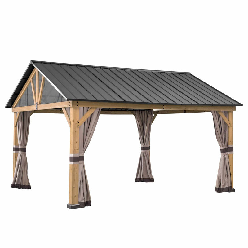 Sunjoy Replacement Curtains for 13 ft. × 15 ft. Wood-Framed Gable Roof