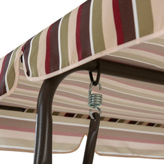 Sunjoy 2-Seat Steel Patio Swing Chair with Tilt Canopy.