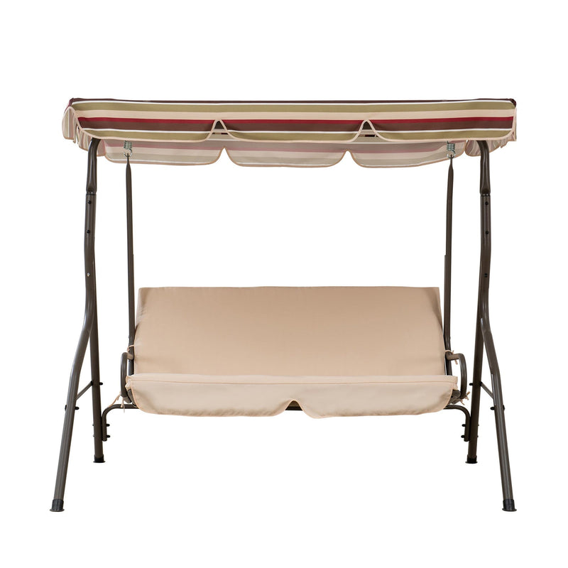 Sunjoy 2-Seat Steel Patio Swing Chair with Tilt Canopy