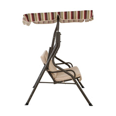 Sunjoy 2-Seat Steel Patio Swing Chair with Tilt Canopy.