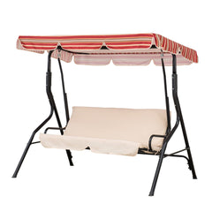 Sunjoy 2-Seat Steel Patio Swing Chair with Tilt Canopy.