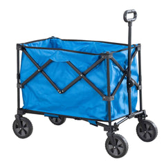 Sunjoy Blue Odell Collapsible Folding Wagon Cart with Wheels.