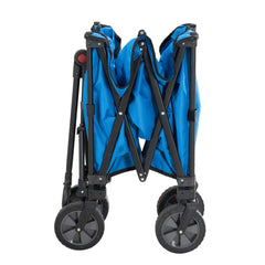 Sunjoy Blue Odell Collapsible Folding Wagon Cart with Wheels.