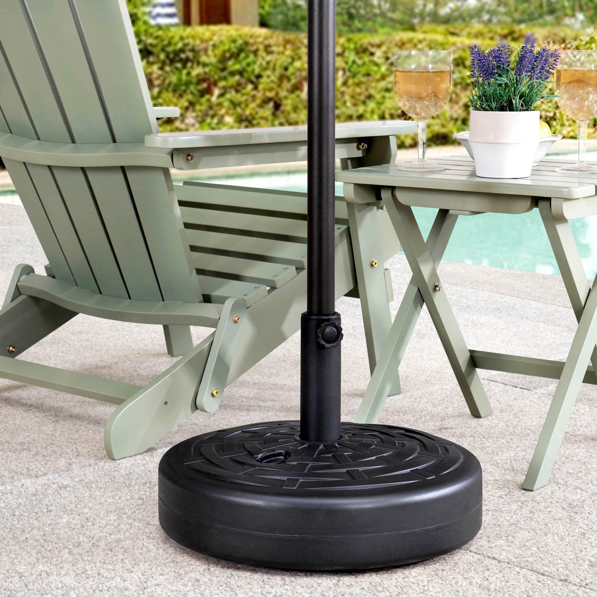 Sunjoy Universal Black Water & Sand Inject Weave Texture Patio Umbrella Base.