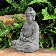 Sunjoy Gray Decorative Buddha Garden Décor Statue.