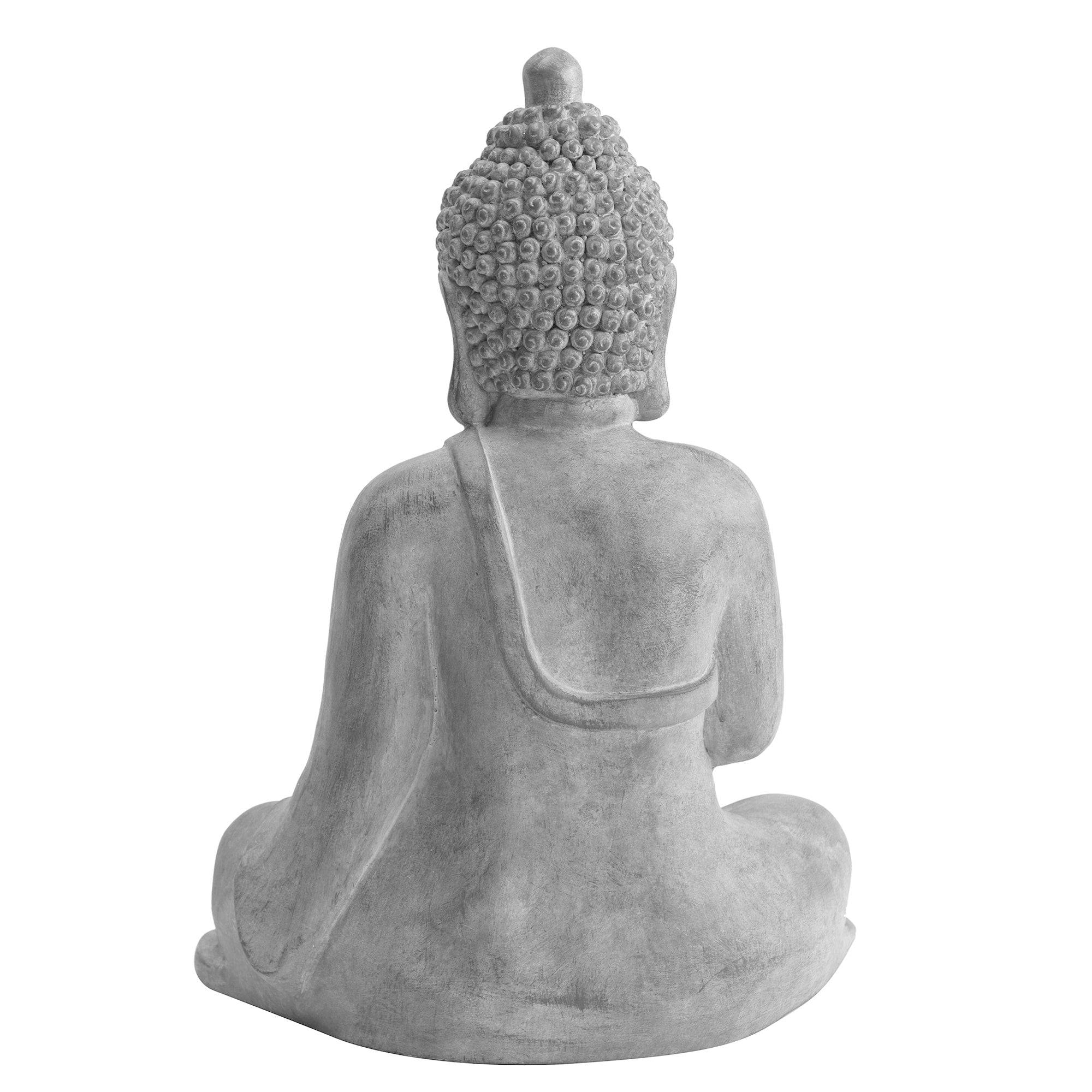 SUNJOY Light Gray Clay Decorative Buddha Garden Décor Statue.
