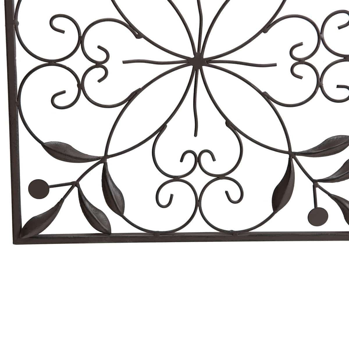 SUNJOY Brown 4-Panel Iron Wall Art.