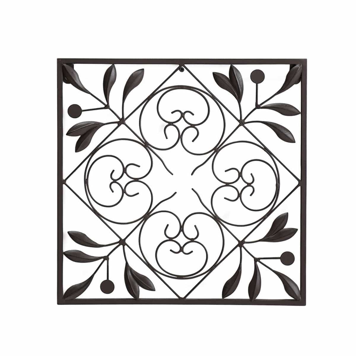 SUNJOY Brown 4-Panel Iron Wall Art.