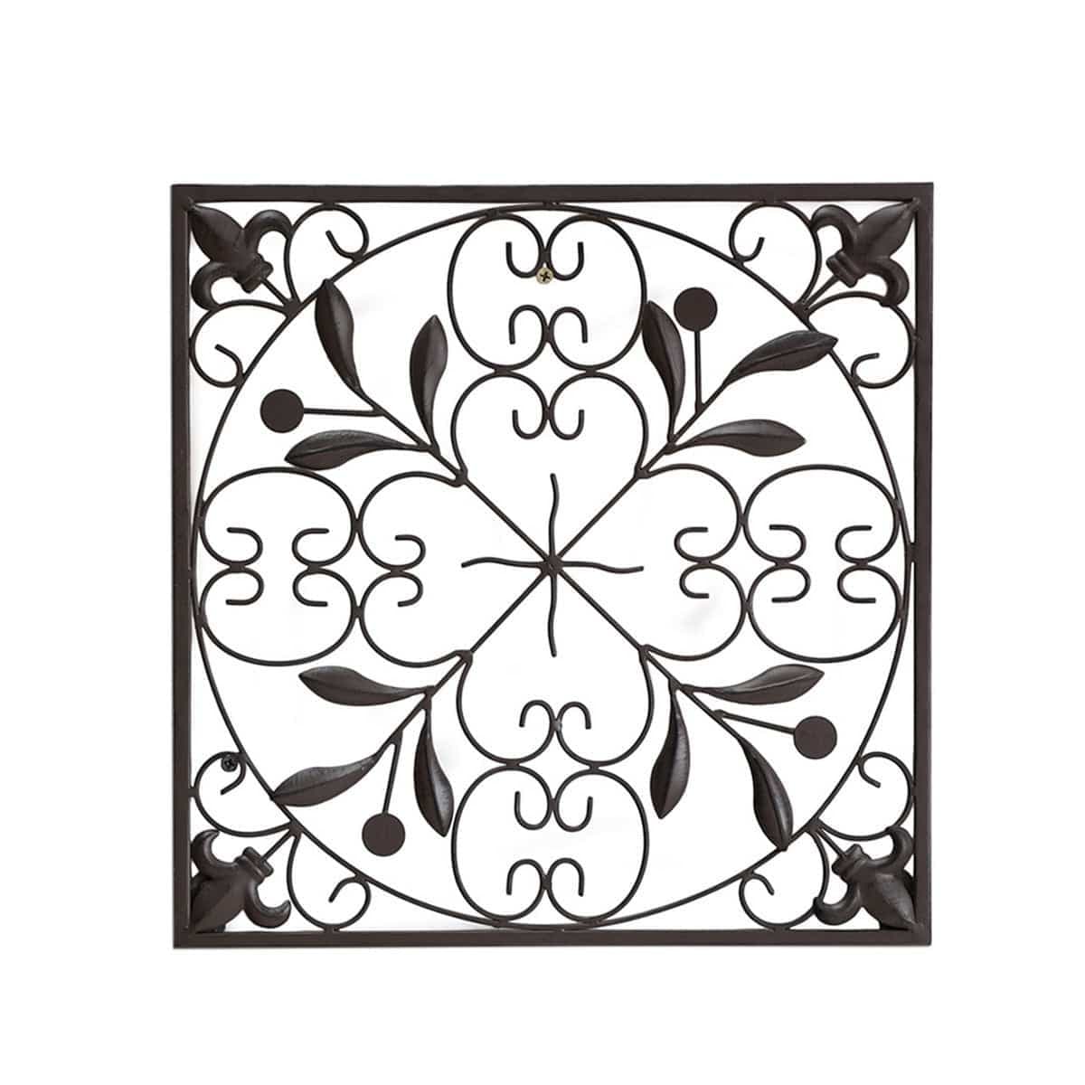 SUNJOY Brown 4-Panel Iron Wall Art.